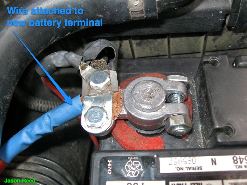 Temporary 'bolt-on' terminal to keep car running.